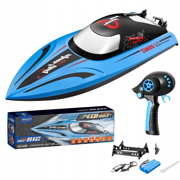 Zdalnie sterowana łódź Outdoor Toy Boat 2.4g 40km/h niebieski