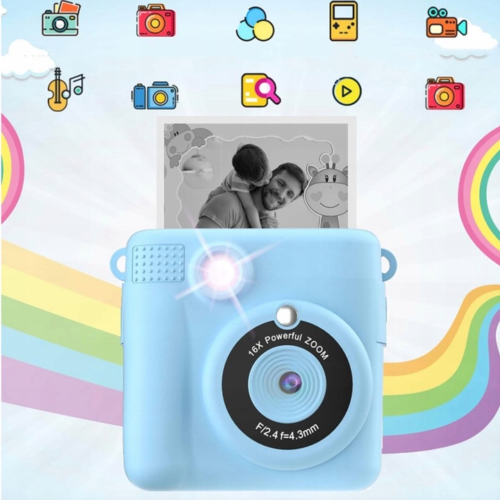 APARAT FOTOGRAFICZNY DLA DZIECI CYFROWY NATYCHMIASTOWY Z DRUKARKĄ + WKŁADY