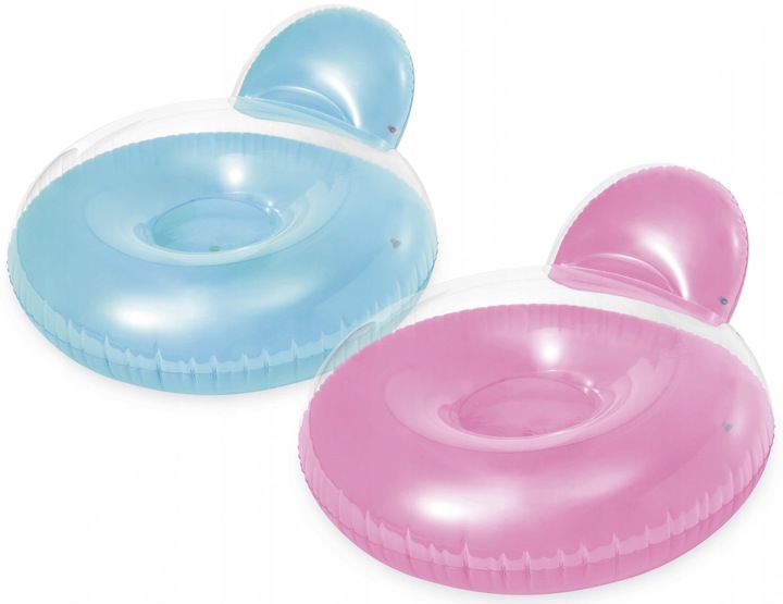 INTEX MATERAC FOTEL LEŻAK DMUCHANY Z OPARCIEM NA BASEN WODY PLAŻOWY BLUE