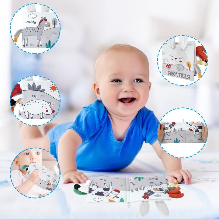 Marszczone książeczki dla niemowląt 3D Touch Feel High Contrast Sensoryczne