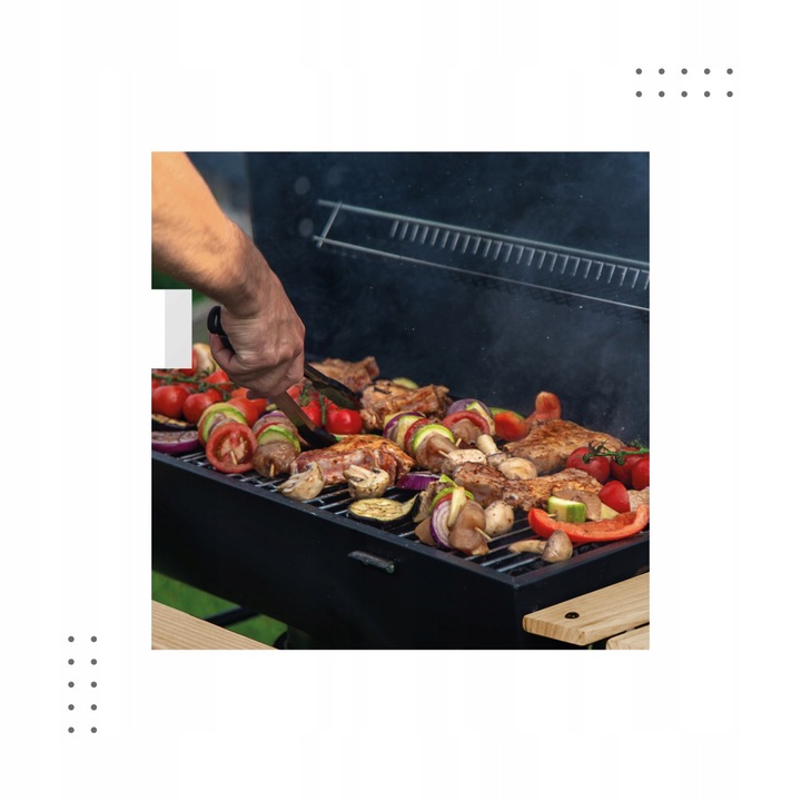 GRILL Z POKRYWĄ OGRODOWY WĘGLOWY DUŻY MARK ADLER ROAST 8.0 NA KÓŁKACH