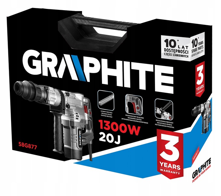 GRAPHITE Młot wyburzeniowy SDS Max 1300W 58G877