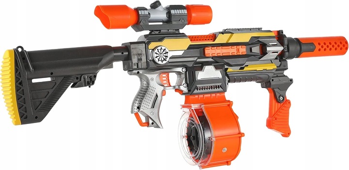 BLASTER SQUAD PISTOLET AUTOMAT MODUŁOWY MAGAZYNEK NA 25 STRZAŁEK +DODATKI