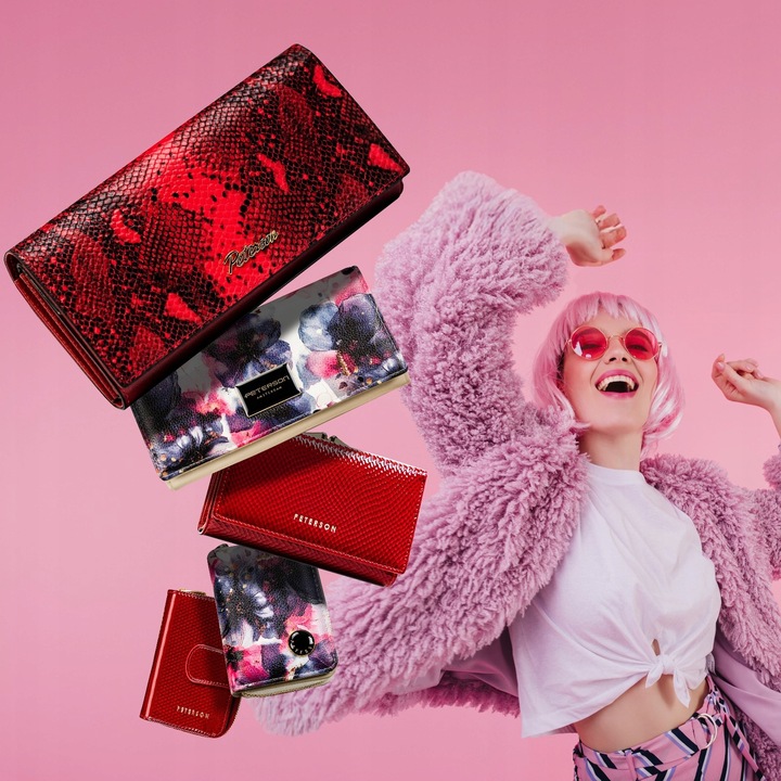 PETERSON duży portfel damski pojemny poziomy portmonetka skóra eko