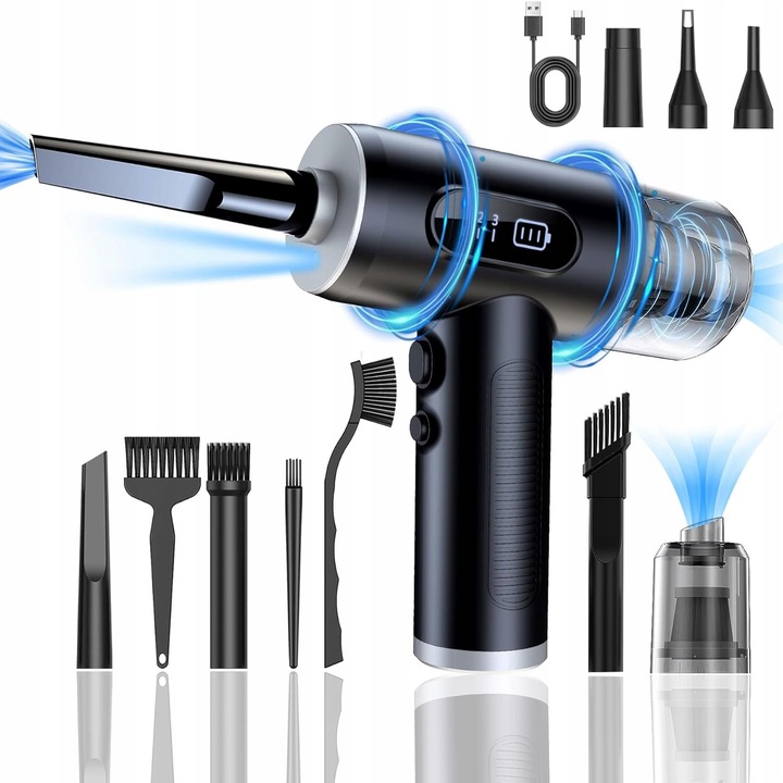 ODKURZACZ RĘCZNY SAMOCHODOWY BEZPRZEWODOWY DO AUTA DOMU 2W1 DMUCHAWA