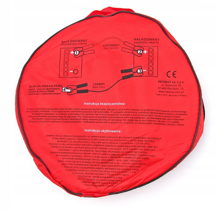 MOCNE KABLE PRZEWODY ROZRUCHOWE 1200A 6M 35mm2 GRUBE 2x6 METRÓW NEOMAX