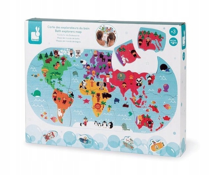 JANOD Puzzle Do Kąpieli Mapa Świata 28 EL J04719