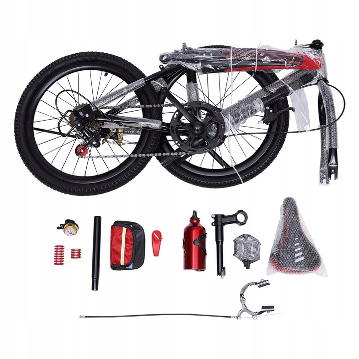 20” 6-biegowy dziecięcy rower górski czerwony.