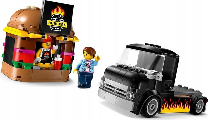 KLOCKI LEGO CITY 60404 CIĘŻARÓWKA Z BURGERAMI ZESTAW NA PREZENT + TORBA