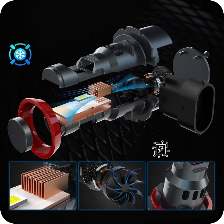 Żarówki LED H11 canbus 1:1 bardzo MOCNE 6000K nowa generacja diod LED CSP