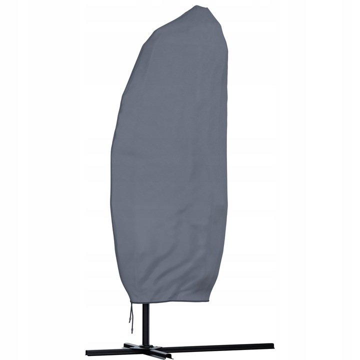 PARASOL OGRODOWY 350cm SKŁADANY NA WYSIĘGNIKU WODOODPORNY + POKROWIEC SZARY