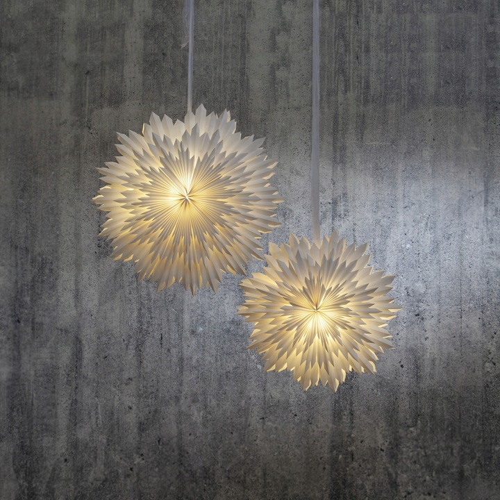 Gwiazda wisząca biała ICE 70 cm