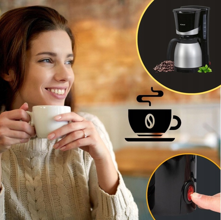 Ekspres przelewowy do kawy z termosem Bomann KA 168 CB (czarny)