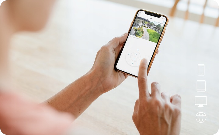 ZEWNĘTRZNA KAMERA OBROTOWA IP 4MPx 4MP WiFi ZOOM APLIKACJA SZARA