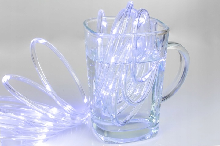 WĄŻ LED ŚWIETLNY ZEWNĘTRZNY BIAŁY ZIMNY LAMPKI PROGRAMATOR IP67 10m 230V