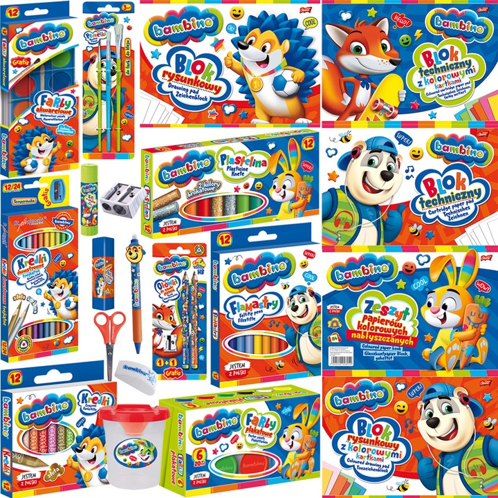 BAMBINO DUŻA WYPRAWKA SZKOLNA ZESTAW DO SZKOŁY XXL