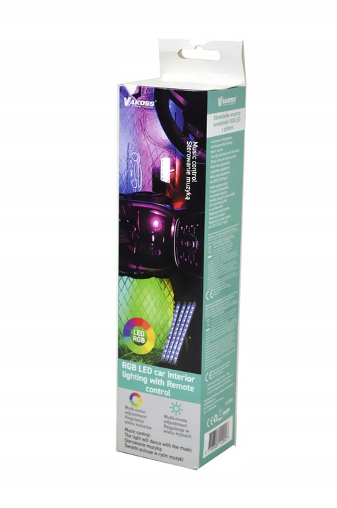 Taśma LED RGB oświetlenie wnętrza auta Listwy 22cm