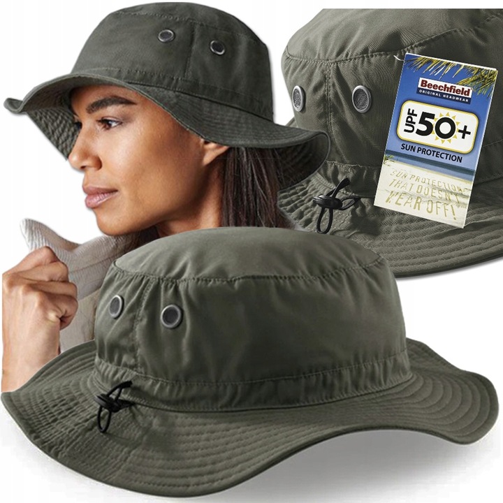 KAPELUSZ BUCKET DAMSKI MĘSKI Z REGULACJĄ PRZECIWSŁONECZNY FILTR UPV 50+