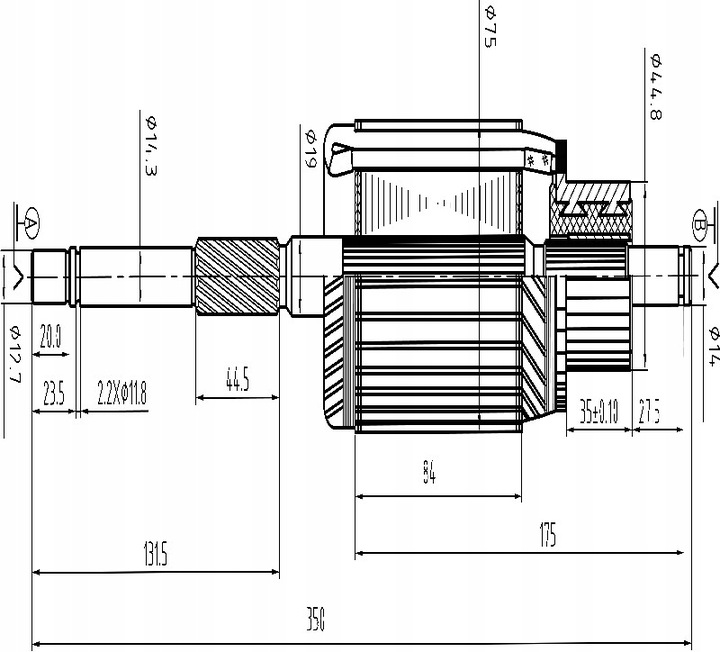Wirnik rozrusznika R11A Ursus C-330 C-360 46657099 CB24-013 APARTS