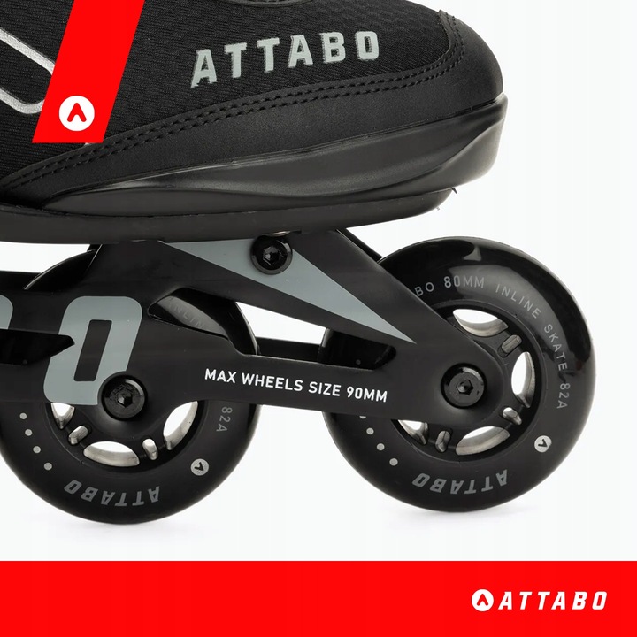 Rolki męskie ATTABO Bricker 45 Fitness czarne ABEC-7 ALUMINIOWA SZYNA