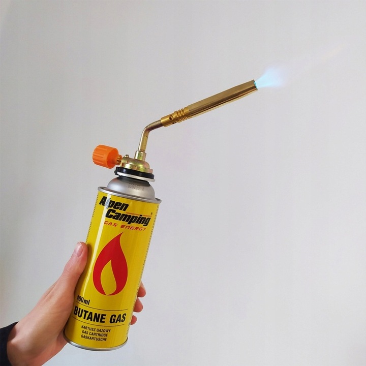 PALNIK MOSIĘŻNY DO PAPY GAZOWY LUTLAMPA ZŁOTY 4 x Kartusze Alpen Camping