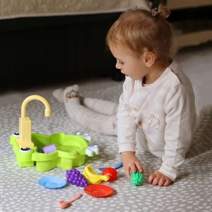 ZLEWOZMYWAK ZLEW DLA DZIECI KUCHNIA Z WODĄ INTERAKTYWNY KRAN PRAWDZIWA WODA