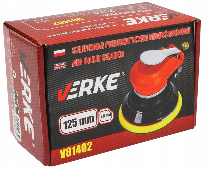 SZLIFIERKA OSCYLACYJNA PNEUMATYCZNA MIMOŚRODOWA DREWNA METALU 125mm 2,5mm