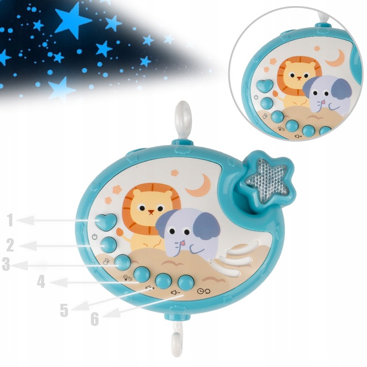 KARUZELKA KARUZELA NAD ŁÓŻECZKO DZIECIĘCA POZYTYWKA PROJEKTOR PILOT TIMER