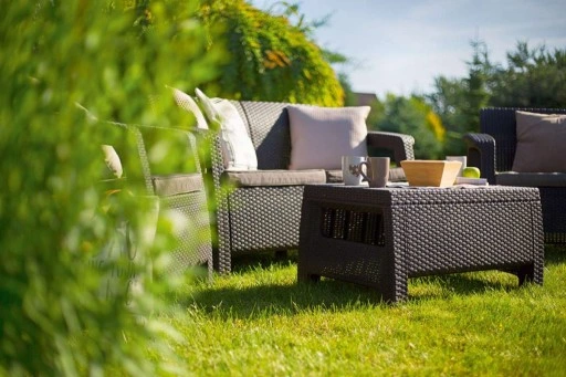 MEBLE OGRODOWE CORFU SET ZESTAW TECHNORATTAN. BRĄZ