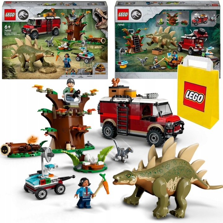 LEGO DINOZAURY 76965 Odkrycie stegozaura ZESTAW KLOCKI +TORBA NA PREZENT