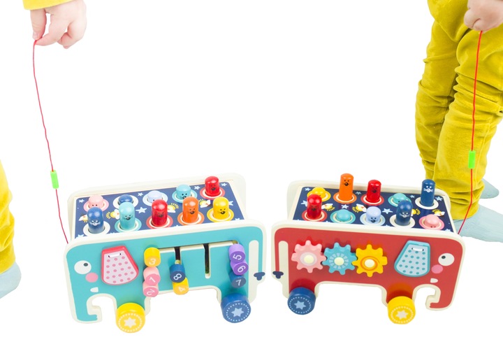 LT301 WBIJAK SŁOŃ DREWNIANY MONTESSORI KOSTKA EDUKACYJNA