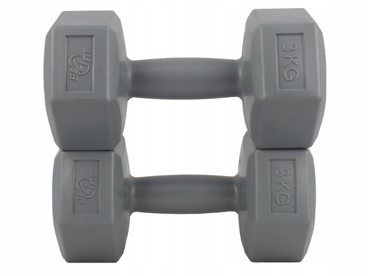 Zestaw Hantli Hantle Bitumiczne Ciężarki do Ćwiczeń Fitness Siłownia 2x 3kg