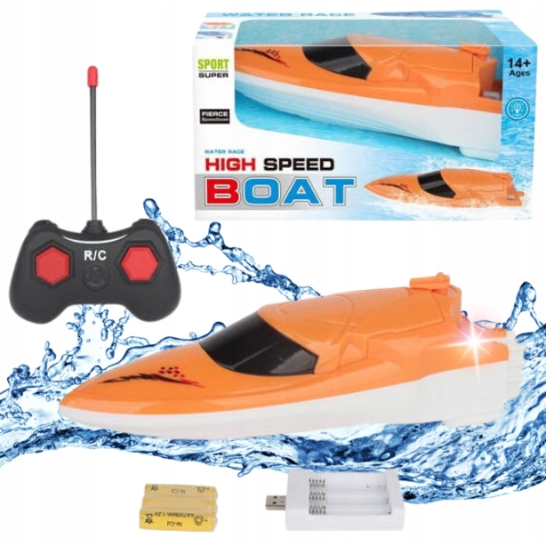 ŁÓDŹ ŁÓDKA MOTORÓWKA NA RADIO Z ŁADOWARKĄ ZDALNIE STEROWANA RC + PILOT