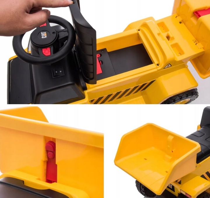 WYWROTKA CATERPILLAR dla dziecka JEŹDZIK na akumulator 6V 4AH