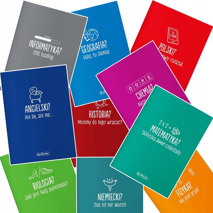 ZESTAW 10 ZESZYTÓW TEMATYCZNYCH PRZEDMIOTOWYCH ZE ŚCIĄGĄ 60k A5 HERLITZ