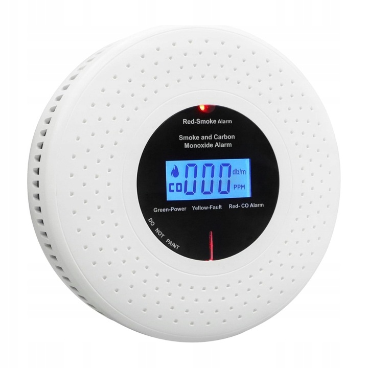 Czujnik detektor czadu i dymu tlenku węgla CO lcd