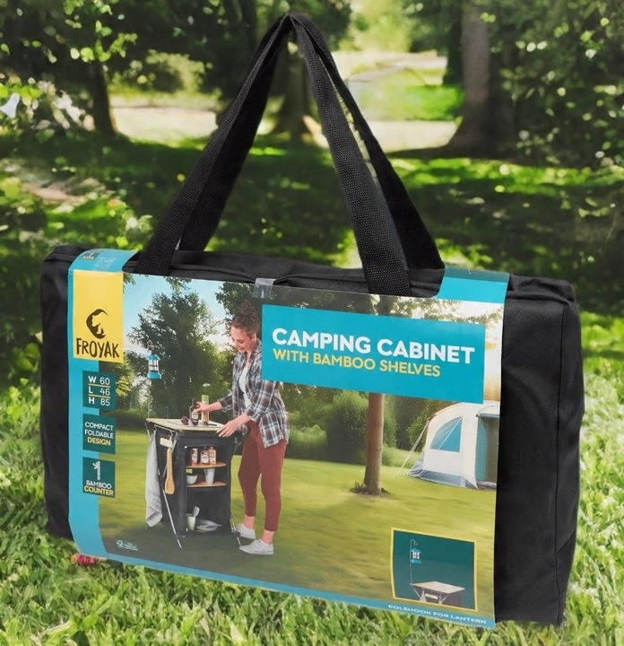 Stół turystyczny Froyak 46 x 60 x 85 cm czarny idealny na biwak