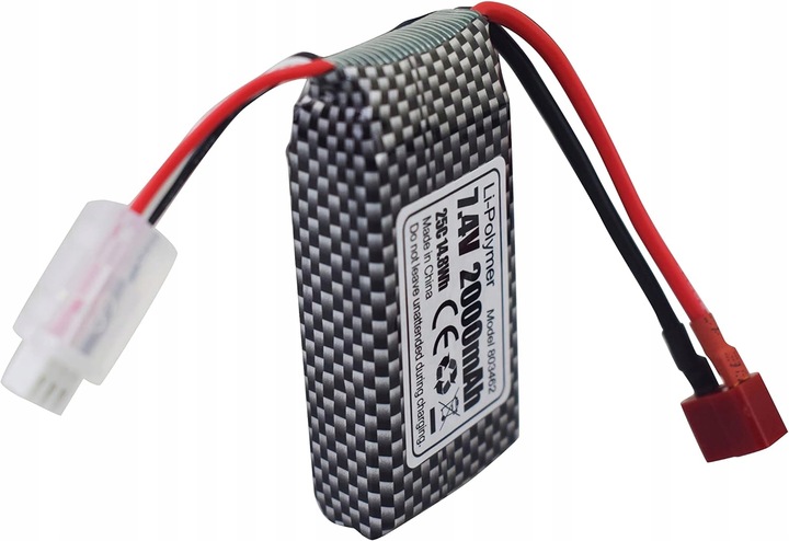 2 szt. Baterie LiPo 7.4 V 2000 mAh wtyczka T do modeli RC 9200, 9200E, 200E