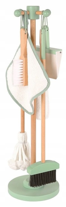 ZABAWKI DLA DZIECI 3+ ZESTAW DO SPRZĄTANIA DREWNIANY PRZYBORY 6EL. LELIN