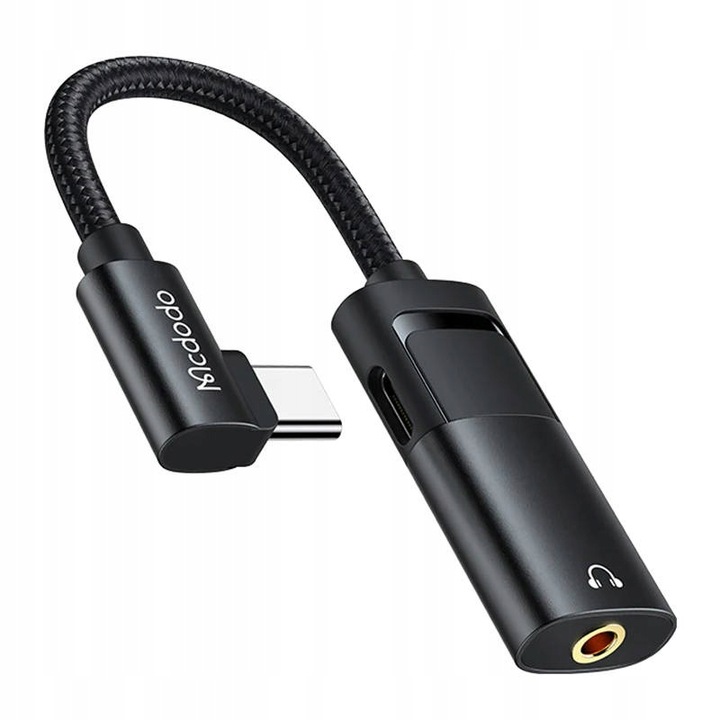 MCDODO PRZEJŚCIÓWKA ADAPTER USB TYP C DO AUX + USB-C DO SŁUCHAWEK ŁADOWANIA