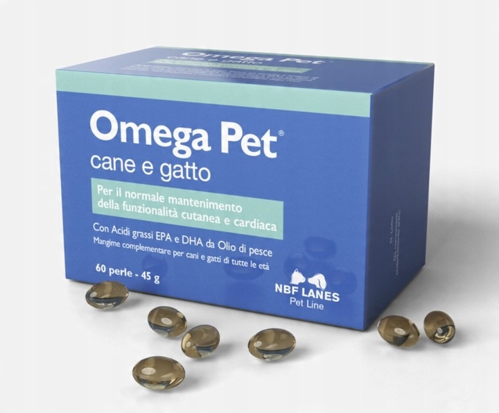 Omega Pet CANE E GATTO 60 kapsułek NBF LANES - Zdrowa Sierść Psa i Kota