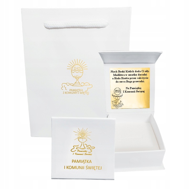 NASZYJNIK SREBRNY KRZYŻYK ŁAŃCUSZEK CHRZEST KOMUNIA GRAWER 925