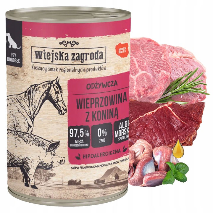 WIEJSKA ZAGRODA PET REPUBLIC Karma mokra dla psa MIX Smaków 12 x 400g
