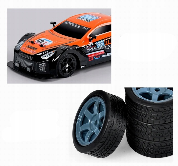 Samochód Zdalnie Sterowany Duży Auto Na Pilota RC Do Driftu Led Dym 4x4 GTR