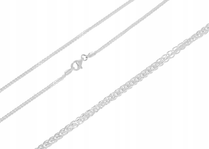 Srebrny łańcuszek nierodowany lisi ogon pr. 925 40 cm