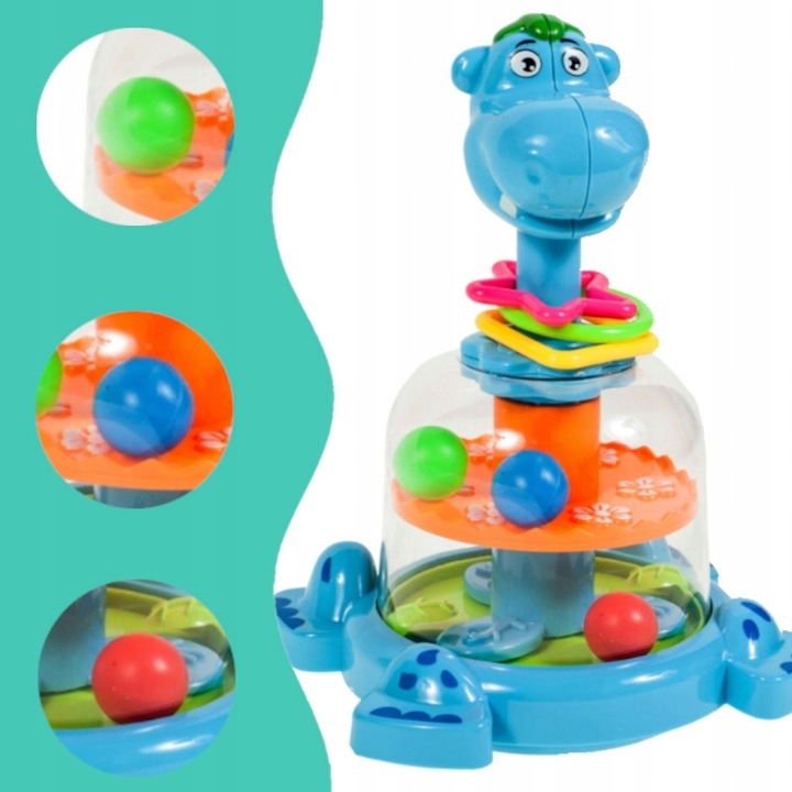 BĄCZEK INTERAKTYWNY SPINNER HIPCIO KARUZELKA Z KULECZKAMI DZIECI NA ROCZEK