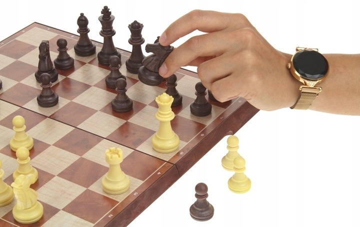 Szachy Warcaby Magnetyczne Klasyczne Duże na Magnes Gra 2w1 31x31 cm