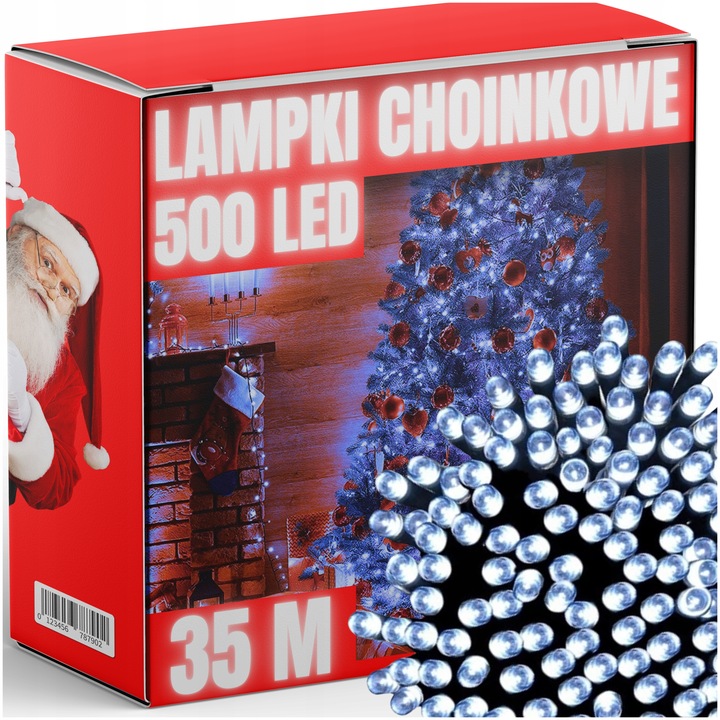 LAMPKI CHOINKOWE 500LED 35m ZEWNĘTRZNE WEWNĘTRZNE BIAŁE ZIMNE ŚWIĄTECZNE