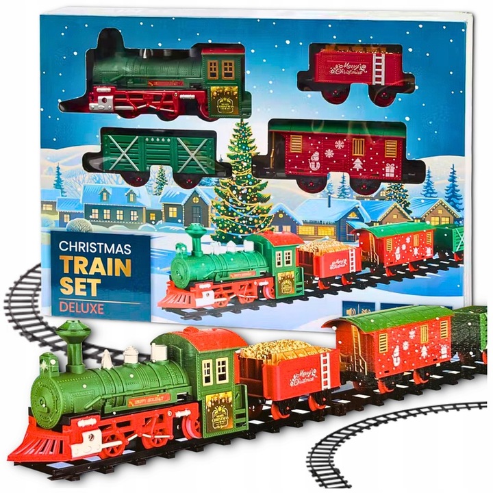 POCIĄG Kolejka Delux z oświetleniem dźwiękiem ŚWIĄTECZNA