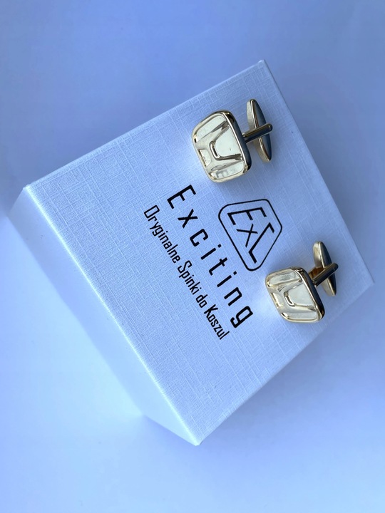 Spinki do mankietów koszul Exciting Srebrne Logo Honda w Etui Szkatułka